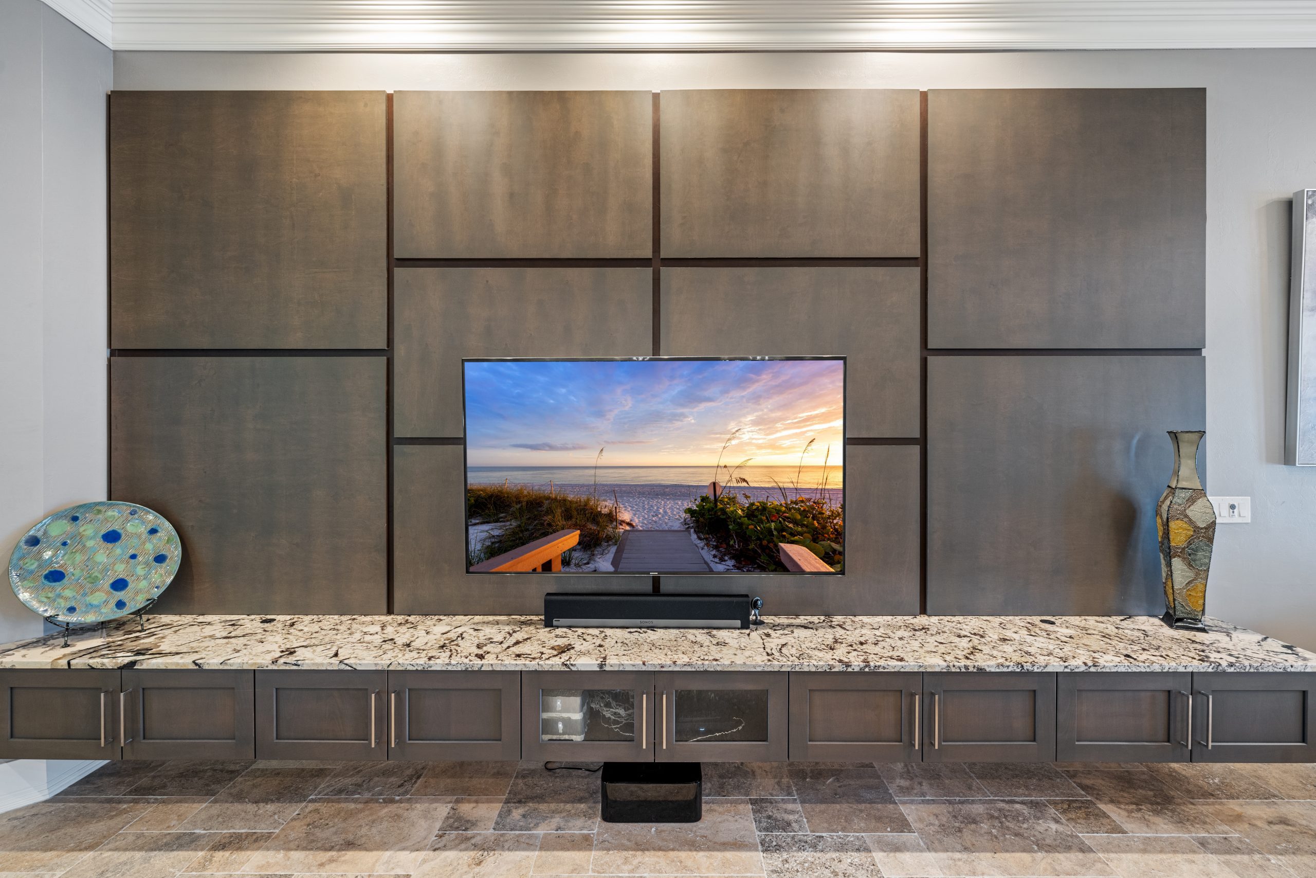 Custom Entertainment center Sinclair cabinets